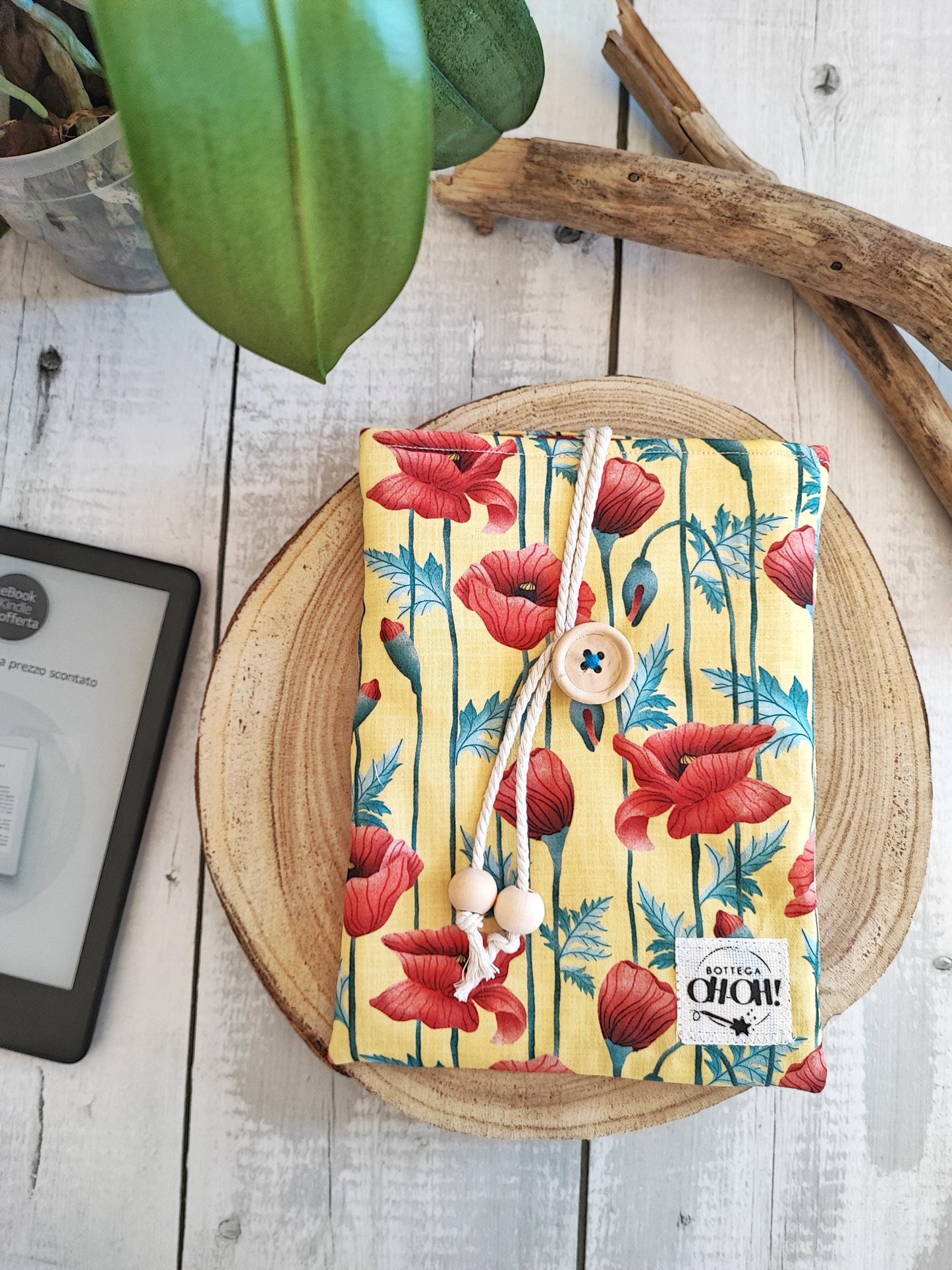 CUSTODIA PER KINDLE CON FANTASIA PAPAVERO