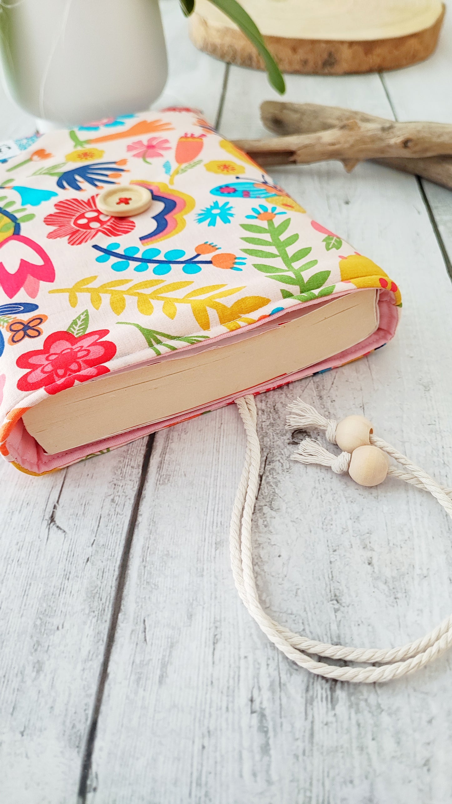CUSTODIA LIBRO 20 X 25 cm | Fantasia floreale rosa