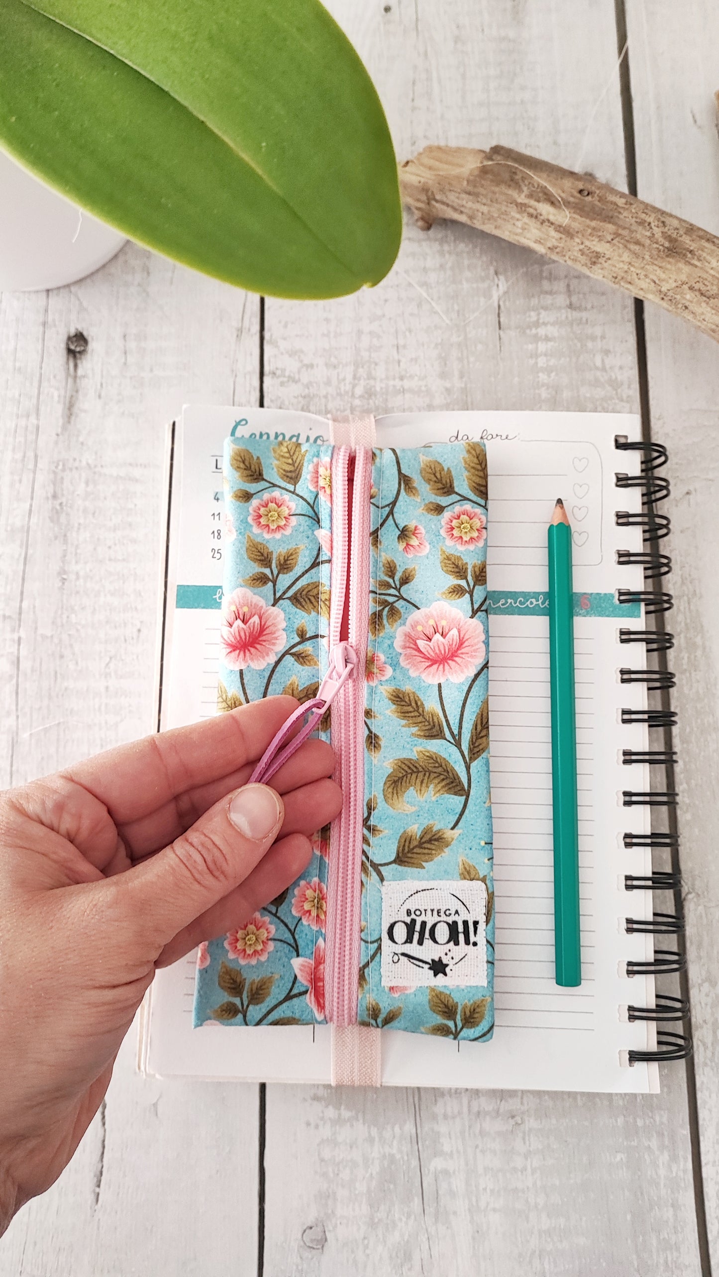 ASTUCCIO CON AGENDA CON ELASTICO | Stile floreale