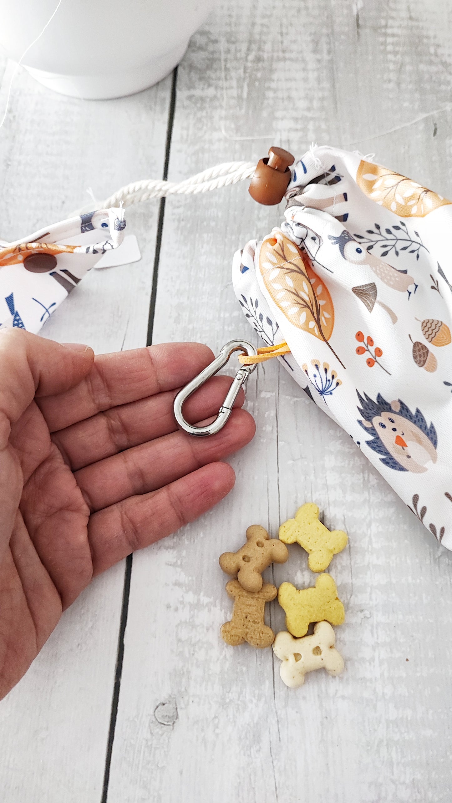 BORSA PER DOLCETTI + CIOTOLA TASCABILE PER CANI