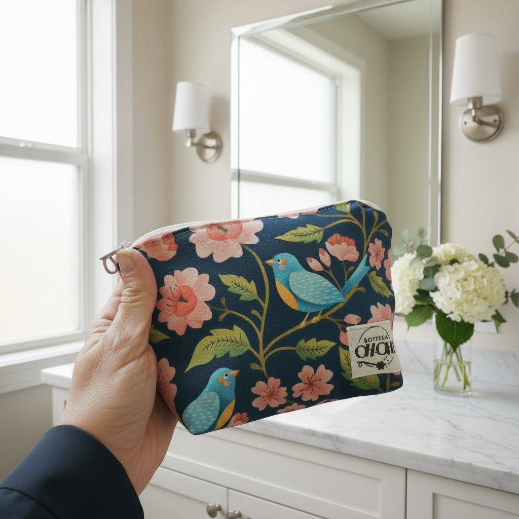 POCHETTE / BEAUTY CON FANTASIA FIORI E UCCELLINI