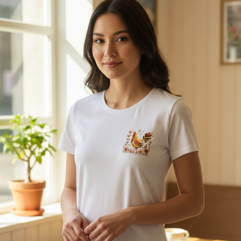 T-SHIRT Donna | Gallina con Fiori