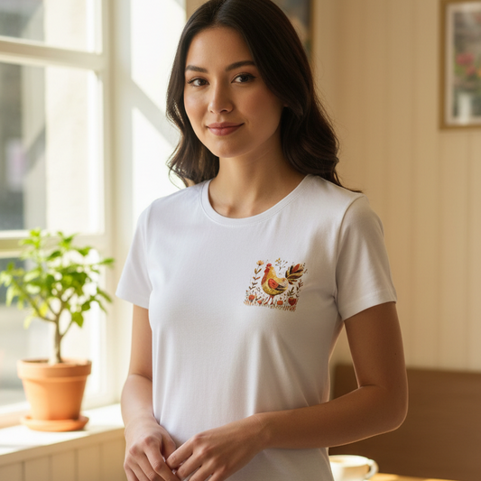 T-SHIRT Donna | Gallina con Fiori