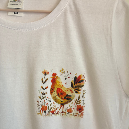 T-SHIRT Donna | Gallina con Fiori