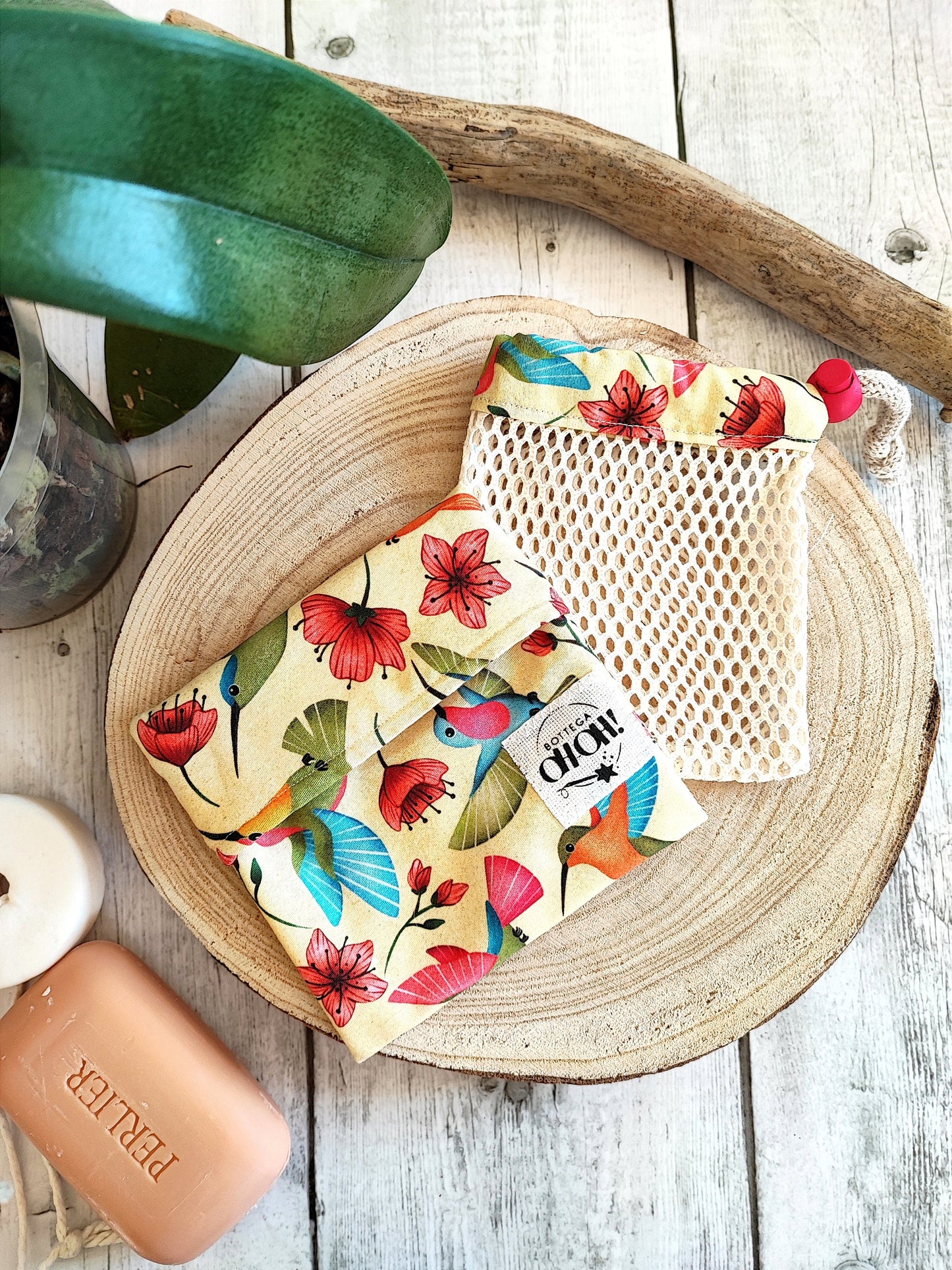 SET SACCHETTO E POCHETTE PER SAPONE E SHAMPOO SOLIDI | Colibrì