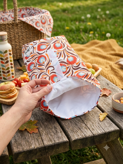 BORSA MERENDA | SNACK riutilizzabile ed impermeabile FANTASIA Pavone