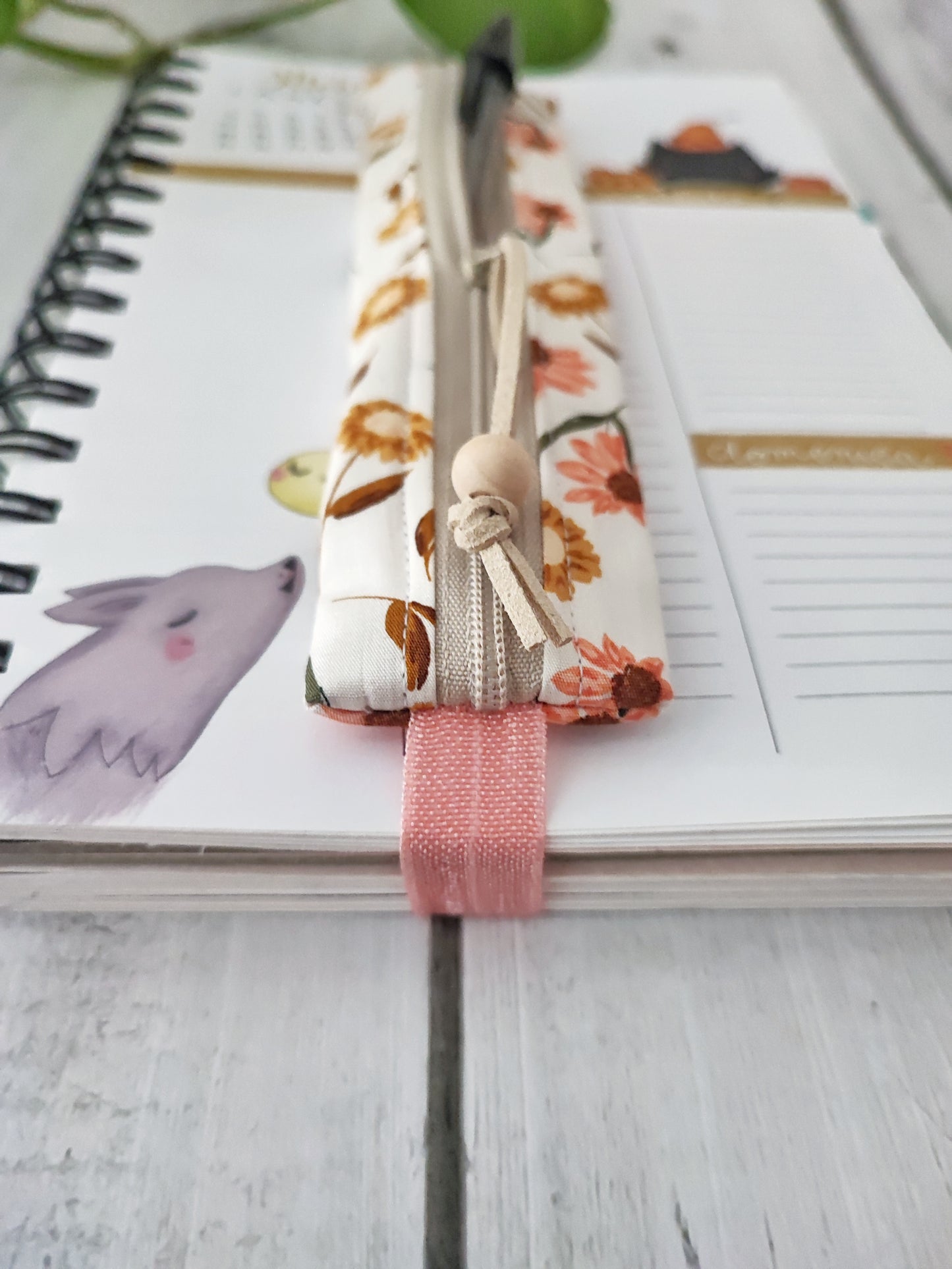 ASTUCCIO AGENDA CON ELASTICO 6X17 cm | Fantasia fiori  retrò