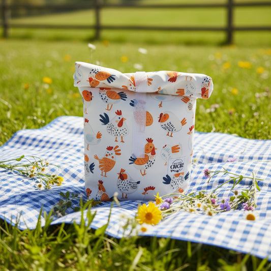 BORSA MERENDA | SNACK riutilizzabile ed impermeabile FANTASIA GALLINE