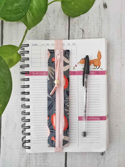 ASTUCCIO CON ELASTICO PER AGENDA | 6x17 cm, Fantasia notte d'autunno