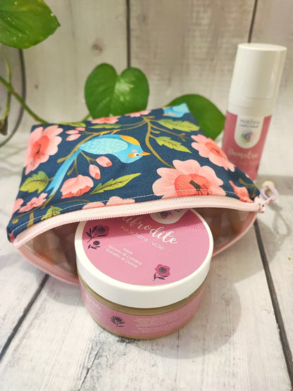 POCHETTE / BEAUTY CON FANTASIA FIORI E UCCELLINI