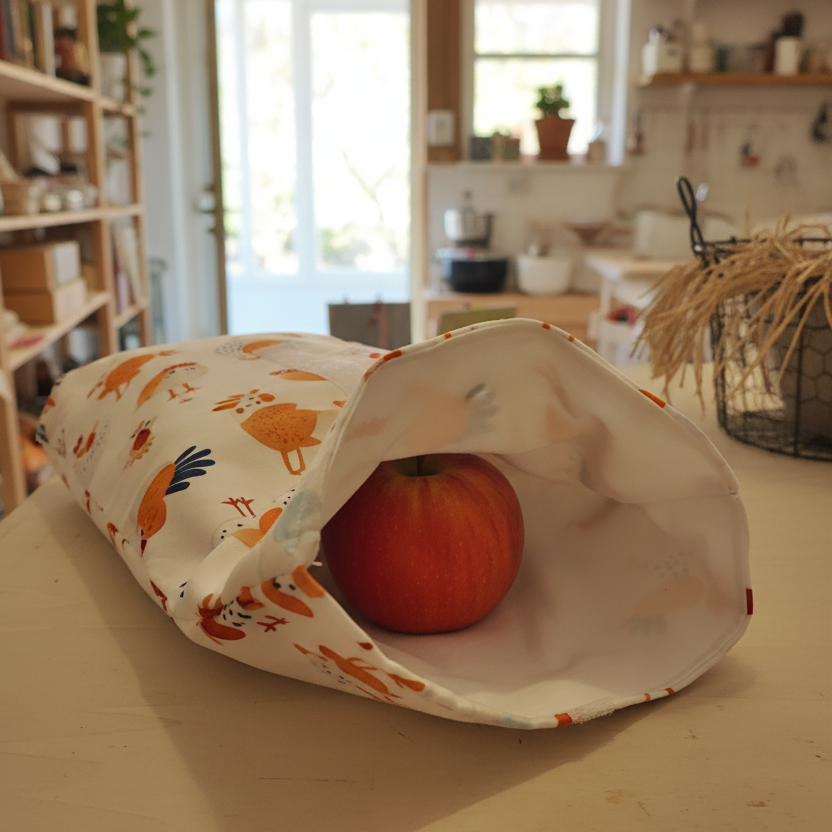 BORSA MERENDA | SNACK riutilizzabile ed impermeabile FANTASIA GALLINE