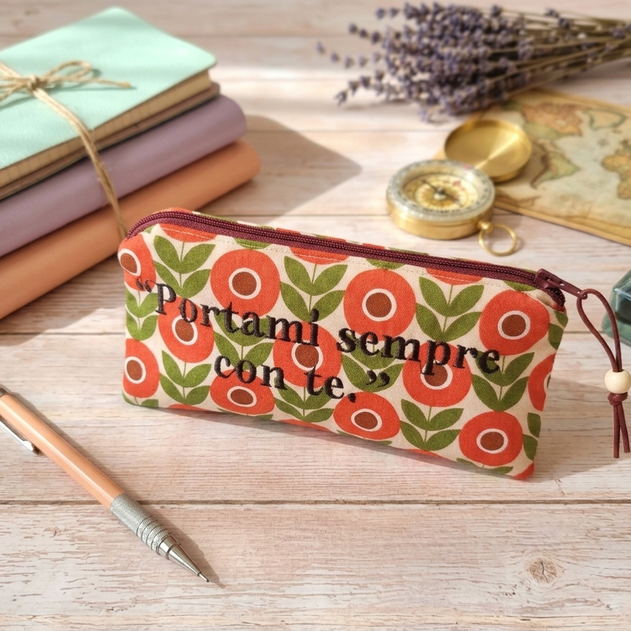 ASTUCCIO POCKET CASE con frase ricamata | "Portami sempre con te"