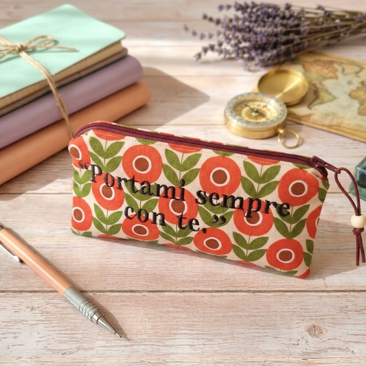 ASTUCCIO POCKET CASE con frase ricamata | "Portami sempre con te"