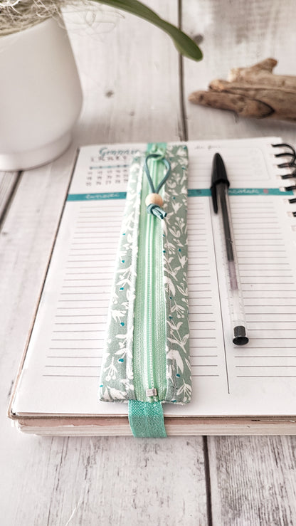 ASTUCCIO CON ELASTICO PER AGENDA | 6x17 cm, Fantasia acqua marina