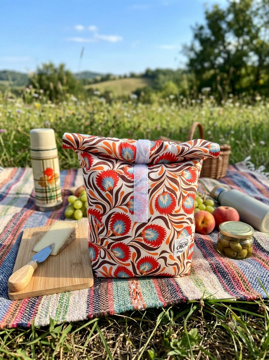 BORSA MERENDA | SNACK riutilizzabile ed impermeabile FANTASIA Pavone