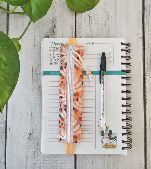 ASTUCCIO CON ELASTICO PER AGENDA | 6X17 cm, Fantasia  floreale botanico