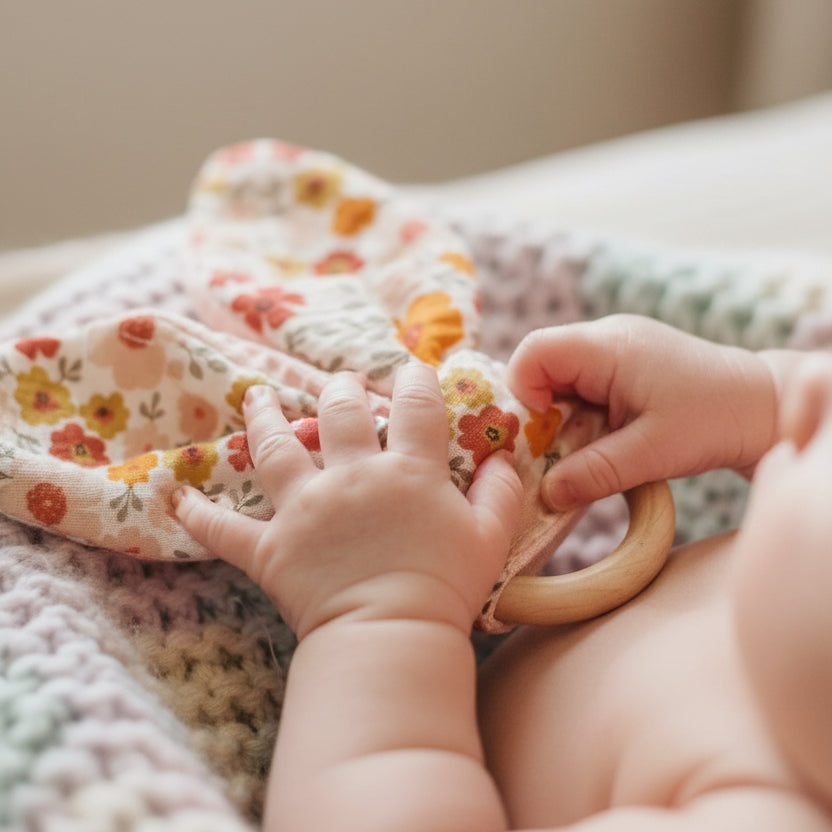 CONIGLIETTO 3 IN 1 | Sonaglio, Peluche,  Anello in legno per la dentizione