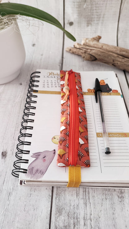 ASTUCCIO AGENDA CON ELASTICO 6X17 cm | Fantasia Mostarda - Marsala