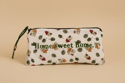 ASTUCCIO POCKET CASE con frase ricamata | " Home sweet home"